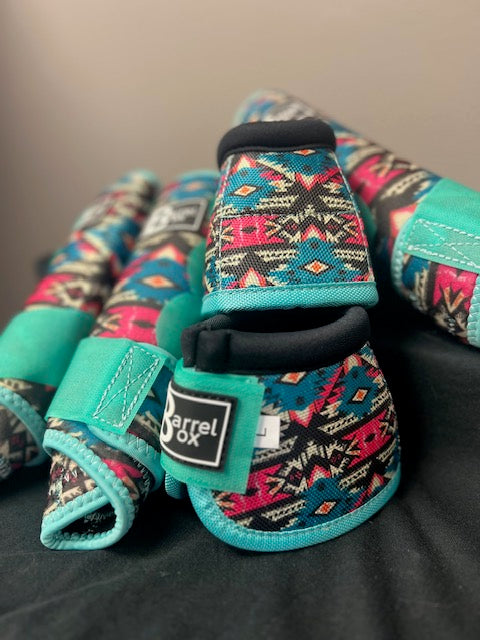 Pink&Teal Aztec Hind Tendon Boots