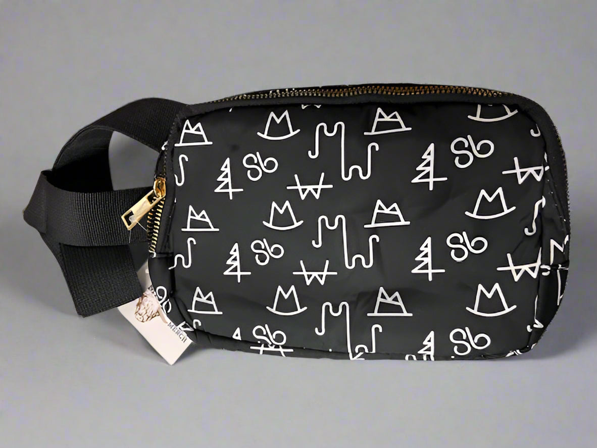 Black & White Branded Crossbody