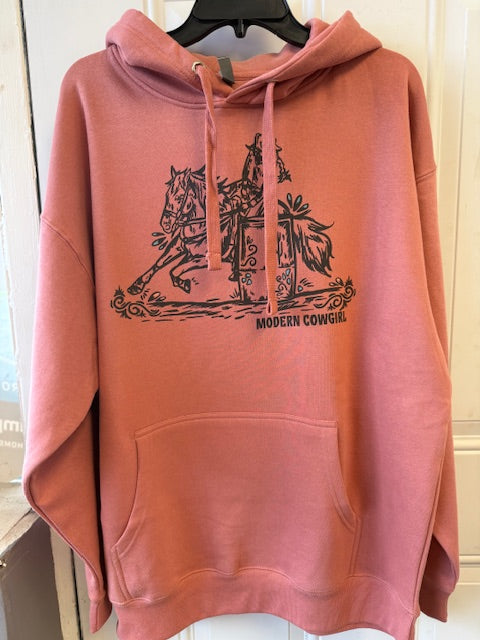 CLEARANCE was $60 - EXTRA LARGE Modern Cowgirl Dusty Barrel Racer Hoodie