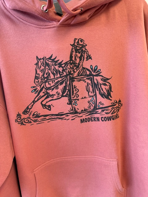 CLEARANCE was $60 - EXTRA LARGE Modern Cowgirl Dusty Barrel Racer Hoodie