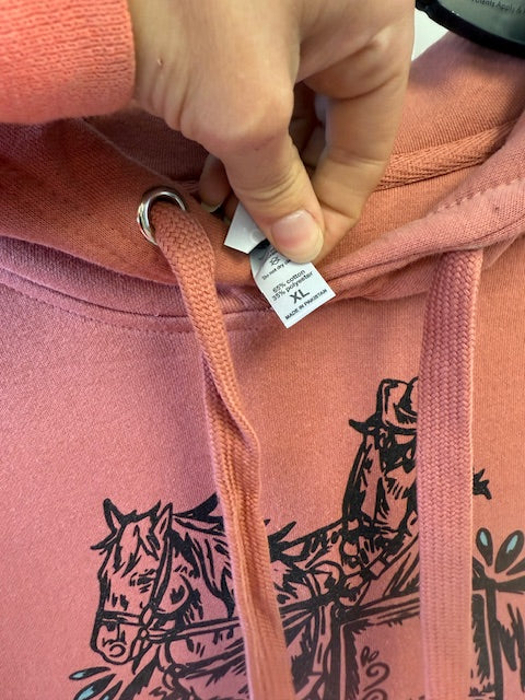 CLEARANCE was $60 - EXTRA LARGE Modern Cowgirl Dusty Barrel Racer Hoodie